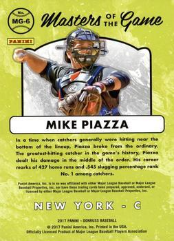 2017 Donruss - Masters of the Game Blue #MG-6 Mike Piazza Back