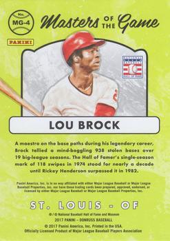 2017 Donruss - Masters of the Game Red #MG-4 Lou Brock Back