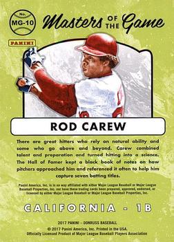 2017 Donruss - Masters of the Game Red #MG-10 Rod Carew Back