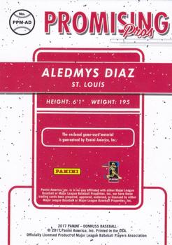 2017 Donruss - Promising Pros Materials #PPM-AD Aledmys Diaz Back