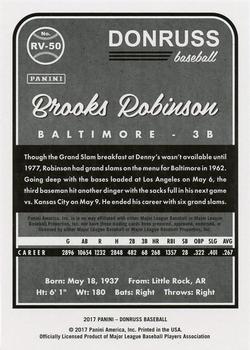 2017 Donruss - Retro Variations 1983 #RV-50 Brooks Robinson Back