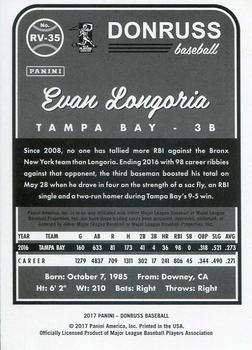 2017 Donruss - Retro Variations 1983 Career Stat Line #RV-35 Evan Longoria Back