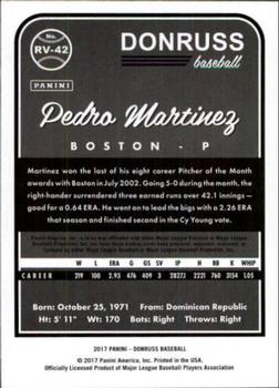 2017 Donruss - Retro Variations 1983 Career Stat Line #RV-42 Pedro Martinez Back
