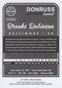 2017 Donruss - Retro Variations 1983 Career Stat Line #RV-50 Brooks Robinson Back