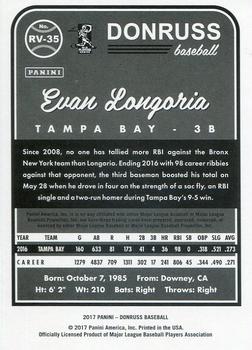 2017 Donruss - Retro Variations 1983 Season Stat Line #RV-35 Evan Longoria Back