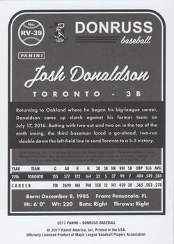 2017 Donruss - Retro Variations 1983 Season Stat Line #RV-39 Josh Donaldson Back
