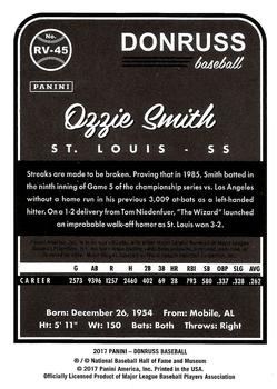 2017 Donruss - Retro Variations 1983 Season Stat Line #RV-45 Ozzie Smith Back