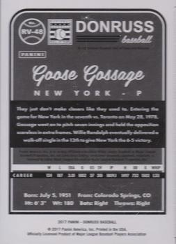 2017 Donruss - Retro Variations 1983 Season Stat Line #RV-48 Goose Gossage Back