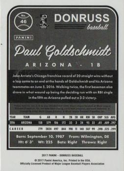 2017 Donruss - Retro Variations 1983 Gold Press Proof #RV-1 Paul Goldschmidt Back