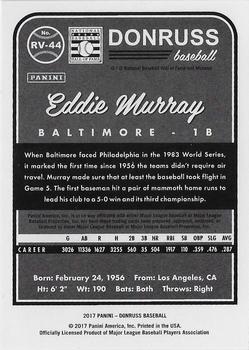 2017 Donruss - Retro Variations 1983 Gold Press Proof #RV-44 Eddie Murray Back