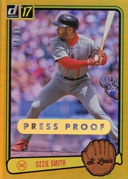 2017 Donruss - Retro Variations 1983 Gold Press Proof #RV-45 Ozzie Smith Front