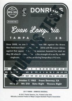 2017 Donruss - Retro Variations 1983 Aqueous Test Proof #RV-35 Evan Longoria Back