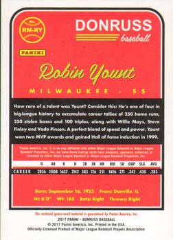 2017 Donruss - Retro Materials 1983 #RM-RY Robin Yount Back