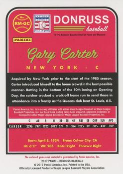 2017 Donruss - Retro Materials 1983 Gold #RM-GC Gary Carter Back