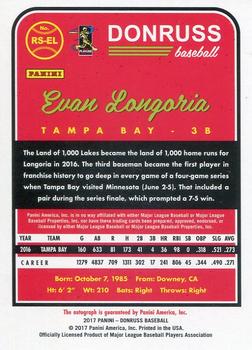 2017 Donruss - Retro Signatures 1983 #RS-EL Evan Longoria Back