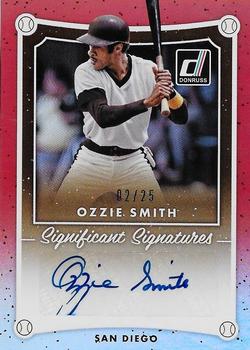 2017 Donruss - Significant Signatures Red #SIG-OS Ozzie Smith Front