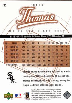 2001 SP Game Bat #35 Frank Thomas Back