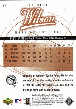 2001 SP Game Bat #71 Preston Wilson Back
