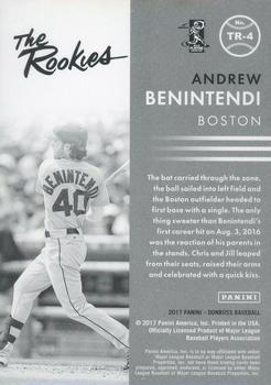 2017 Donruss - The Rookies Gold Press Proof #TR-4 Andrew Benintendi Back