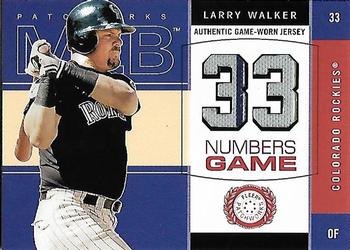 2003 Fleer Patchworks - Numbers Game Jersey #LW-NG Larry Walker Front