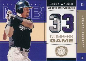 2003 Fleer Patchworks - Numbers Game Patch #LW-NG Larry Walker Front