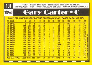 1990 Topps Traded #19T Gary Carter Back