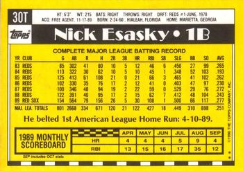 1990 Topps Traded #30T Nick Esasky Back