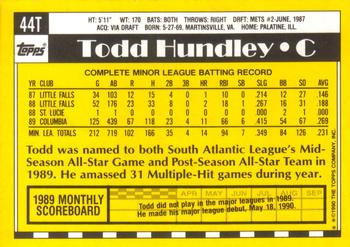 1990 Topps Traded #44T Todd Hundley Back