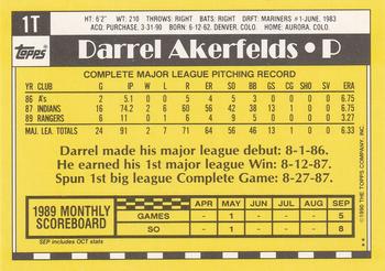 1990 Topps Traded #1T Darrel Akerfelds Back