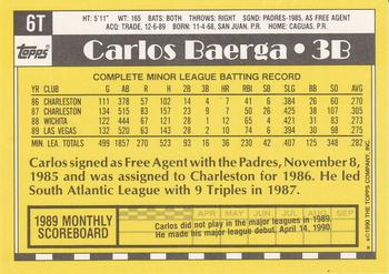 1990 Topps Traded #6T Carlos Baerga Back