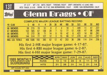 1990 Topps Traded #13T Glenn Braggs Back
