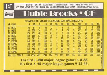1990 Topps Traded #14T Hubie Brooks Back