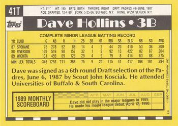 1990 Topps Traded #41T Dave Hollins Back