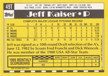 1990 Topps Traded #49T Jeff Kaiser Back
