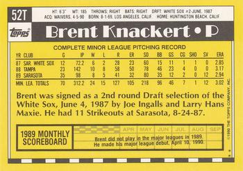 1990 Topps Traded #52T Brent Knackert Back