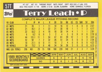 1990 Topps Traded #57T Terry Leach Back