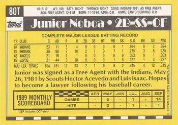 1990 Topps Traded #80T Junior Noboa Back