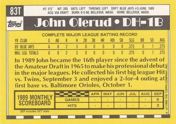 1990 Topps Traded #83T John Olerud Back