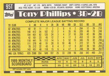 1990 Topps Traded #95T Tony Phillips Back