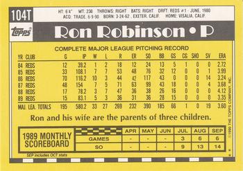 1990 Topps Traded #104T Ron Robinson Back