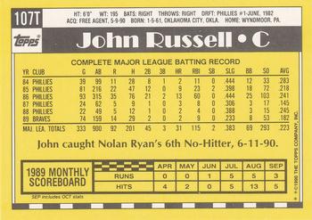1990 Topps Traded #107T John Russell Back