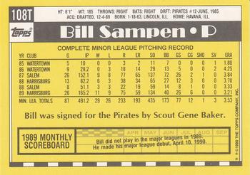 1990 Topps Traded #108T Bill Sampen Back