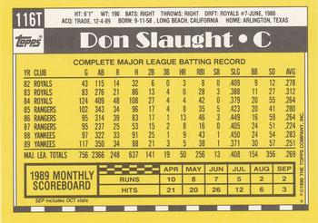 1990 Topps Traded #116T Don Slaught Back