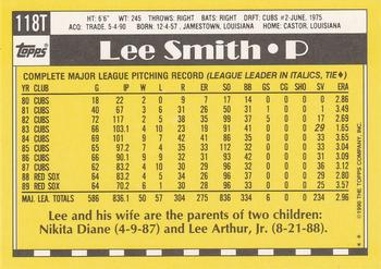 1990 Topps Traded #118T Lee Smith Back
