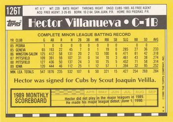 1990 Topps Traded #126T Hector Villanueva Back
