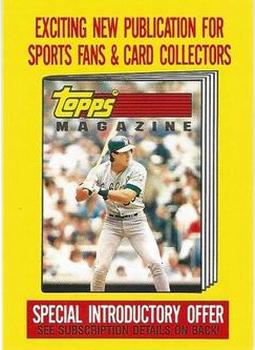 1990 Topps Traded #NNO Topps Magazine Subscribe & Save Front