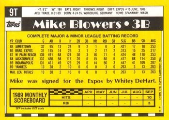 1990 Topps Traded #9T Mike Blowers Back