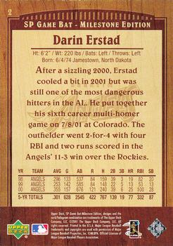 2001 SP Game Bat Milestone #2 Darin Erstad Back