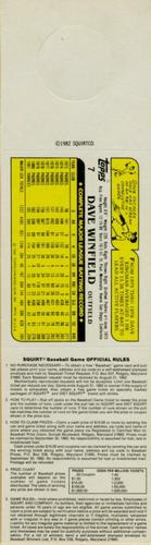 1982 Topps Squirt - Panels Game Bottom #7 Dave Winfield Back