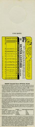 1982 Topps Squirt - Panels Game Bottom #10 Dennis Leonard Back